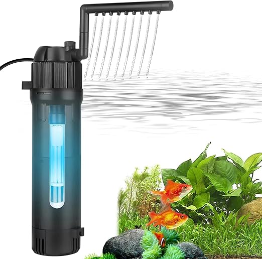 BAITAI Internal Fish Tank Filter,Aquarium Filter with UV Steriliser Turns Green Water to Clear