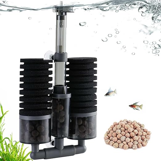 BLOTFISH Aquarium Filter, Biochemical Fish Tank filter Double Sponge Filter for Aquarium Fish Tank Up to 230L