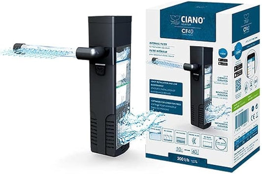 Ciano CF40 Aquarium Internal Filter - Flow of 200L/h. Suitable for aquariums between 10-40L