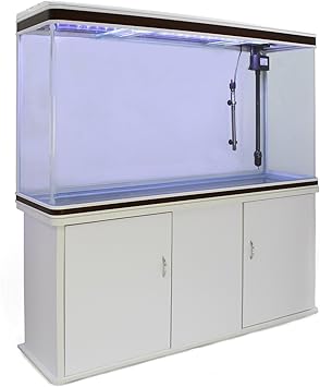 MonsterShop – Aquarium 300 Litres with White Cabinet, LED Light and 180 Degree Vision