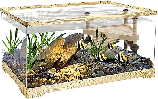 Reptile KAKOOTI Turtle Fish Tank with Turtle Basking Platform