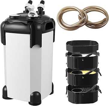 VILLNO 1000LPH 3-STAGE Aquarium Filter, SUPER-QUIET External Canister Filter